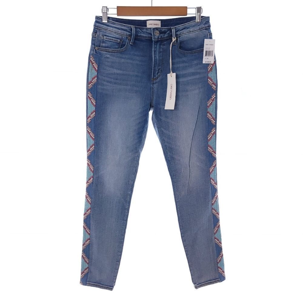 NWT Driftwood Jackie High Rise Size W28 L28 Embroidered Jeans